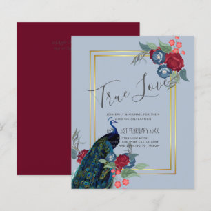 BUDGET Peacock Blue Burgundy Casamento outono de i