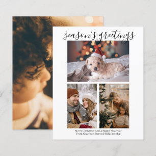 BUDGET Personalizado Quatro Cartão de Natal Fotog