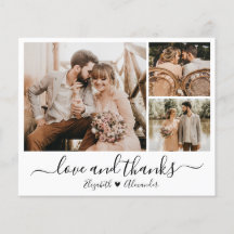 Budget Photo Collage Wedding Thank You Card
