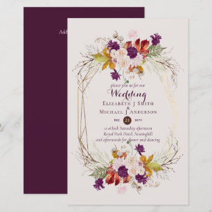 BUDGET Plum e Casamentos de Coral Convites A9