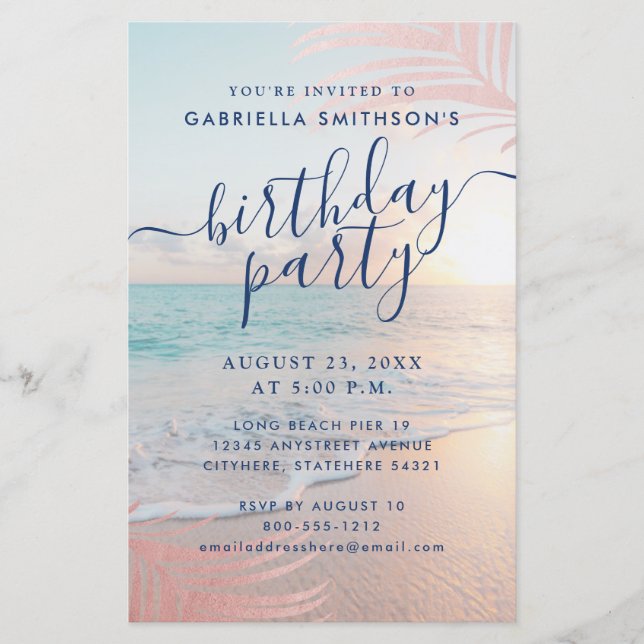 BUDGET Praia Tropical Aniversário Panfleto (Frente)