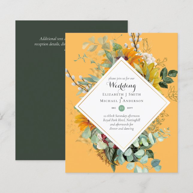 BUDGET Purple Blue Floral Casamentos (Frente/Verso)