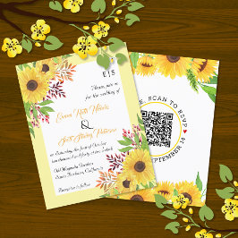 BUDGET QR code sunflower convite para casamento