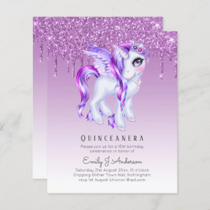 BUDGET Quinceanera Glitter Unicorn Anicorn Winged