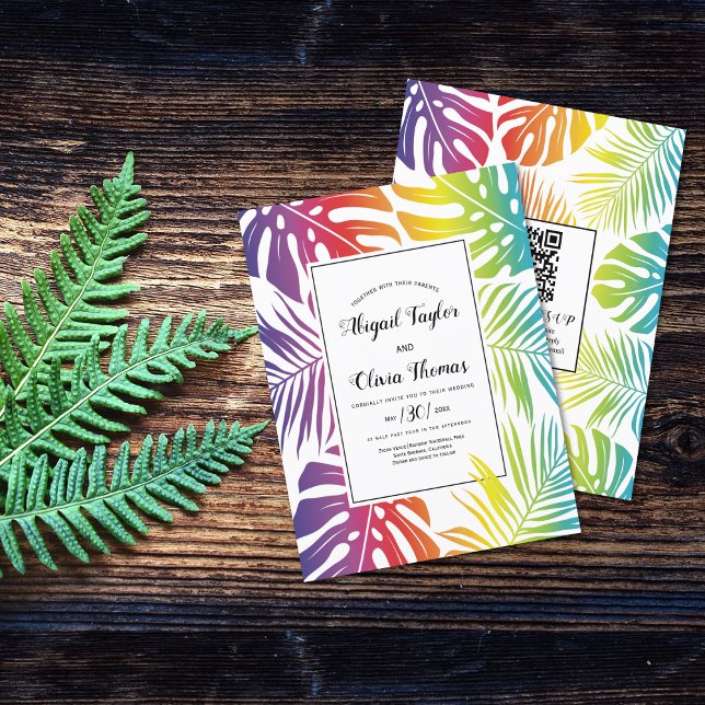 BUDGET Rainbow gay convite para casamento lésbica (Criador carregado)