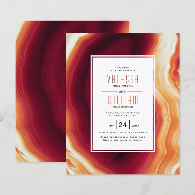 BUDGET Red Agate casamento outono (Frente/Verso)