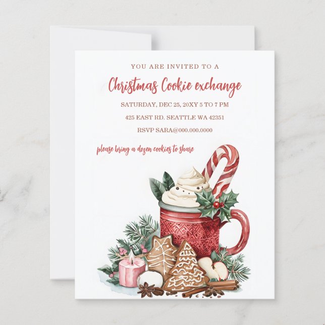 Budget Red Green Cookie Exchange Christmas Party (Frente)