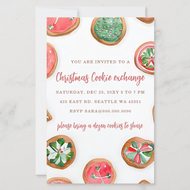 Budget Red Green Cookie Exchange Christmas Party (Frente)