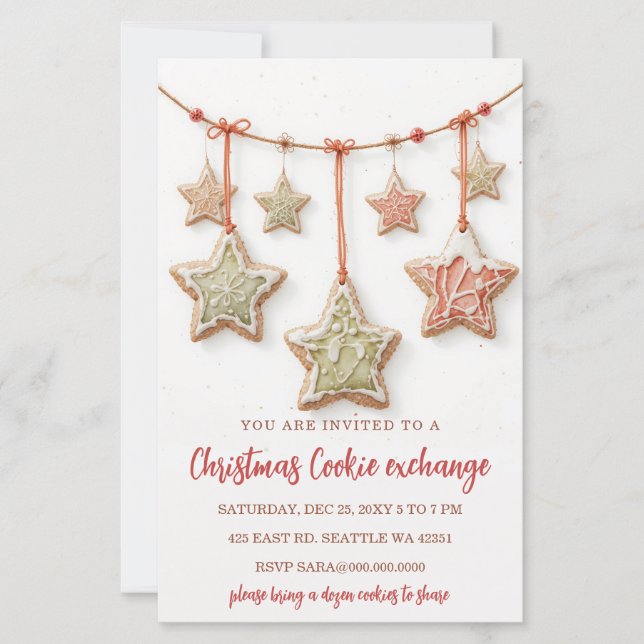 Budget Red Green Cookie Exchange Christmas Party (Frente)