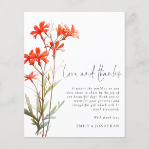 BUDGET Red Wildflower 3 foto QR Obrigados de casam