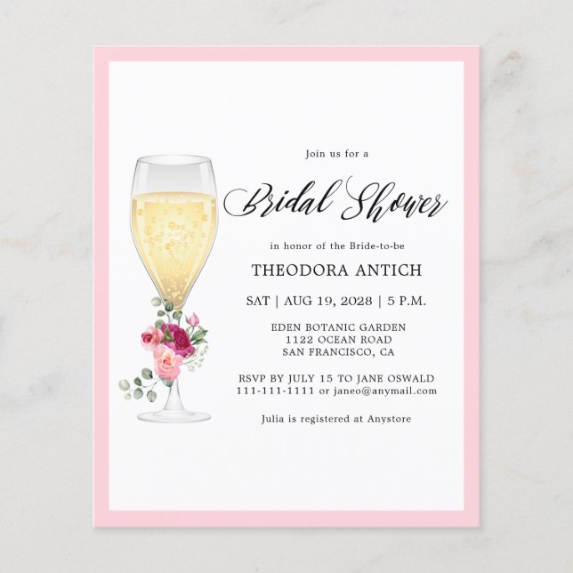 Budget Romantic Floral Bridal Shower (Frente)
