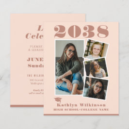 BUDGET Rosa cor-de-rosa 4 Foto Simples Convite