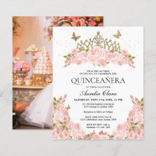BUDGET Rosa Floral Tiara Foto Quinceanera