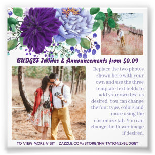 BUDGET Rustic BLUE Flowers Fotografia Modelo