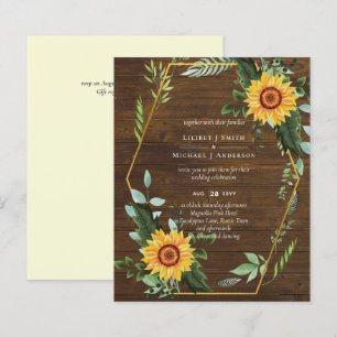 BUDGET Rustic BOHO Sunflower Casamento Verde