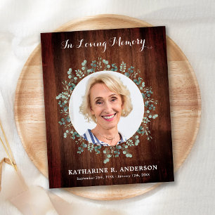 Budget Rustic Funeral Thank You Sympathy Greenery