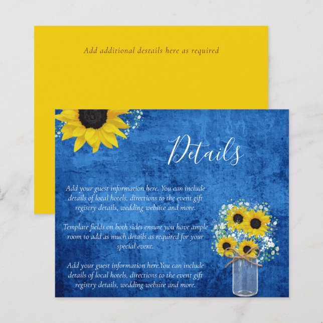 BUDGET Rustic Sunflower Details Enclosure (Frente/Verso)