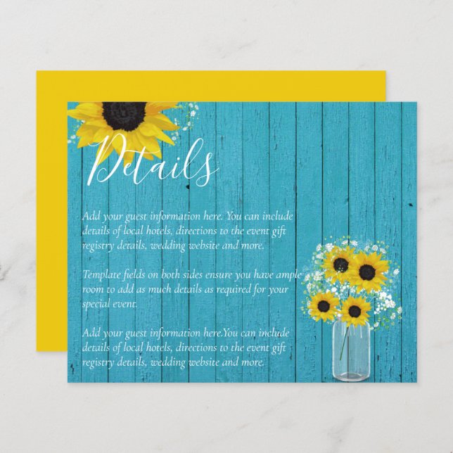 BUDGET Rustic Sunflower Details Enclosure (Frente/Verso)