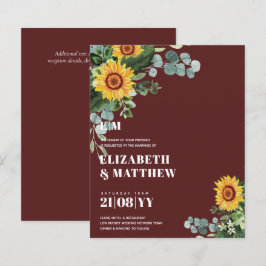 BUDGET Rustic Sunflower Texto Moderno Casamento
