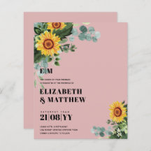BUDGET Rustic Sunflower Texto Moderno Casamento