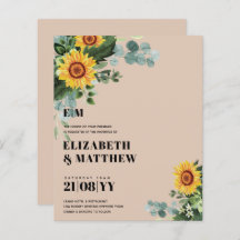 BUDGET Rustic Sunflower Texto Moderno Casamento
