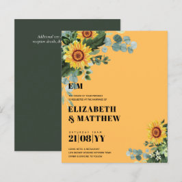 BUDGET Rustic Sunflower Texto Moderno Casamento