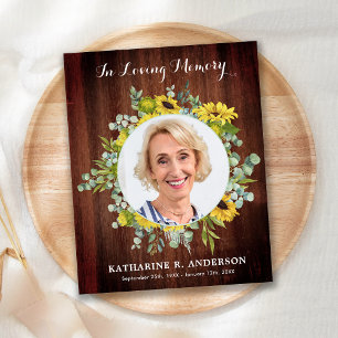 Budget Rustic Sympathy Funeral Thank You Sunflower