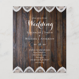 BUDGET Rustic Wood Lace Casation Convite