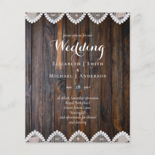 BUDGET Rustic Wood Lace Casation Convite