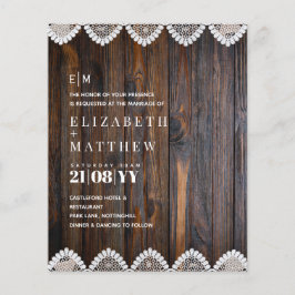 BUDGET Rustic Wood Lace Casation Convite