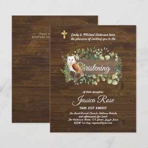 BUDGET Rustic Woodland Christening Convite Baptism