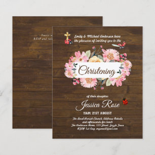 BUDGET Rustic Woodland Christening Convite Baptism