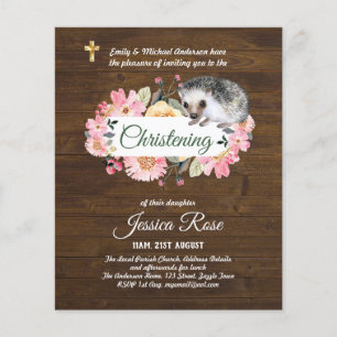 BUDGET Rustic Woodland Christening Convite Baptism