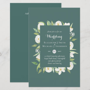 BUDGET Sage Magnolia Verde Convite de casamento Fl