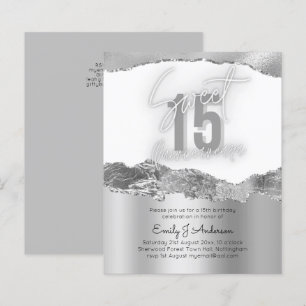 BUDGET Silver Foil Glitter Quinceanera 15 Girls