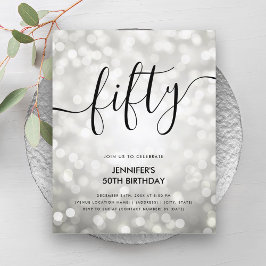 BUDGET Silver Glitter Luzes 50º Aniversário