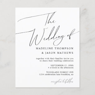 BUDGET Simple Black and White Script O Casamento