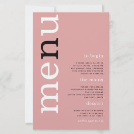 BUDGET Simple Dusty Rosa Typografia Menu Casamento
