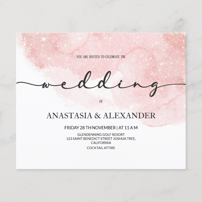BUDGET/Simples convite para casamento. Folheto (Frente)
