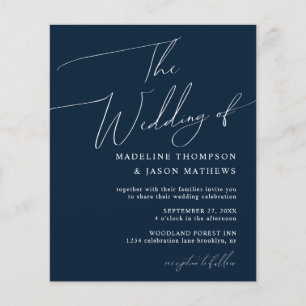BUDGET Simples Marinho Esboço Azul O Casamento