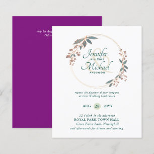 BUDGET Teal Orange Deixa Convite De Casamento