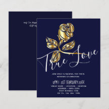 BUDGET Trending True Love Dourado Convite de casam