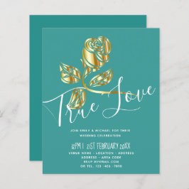 BUDGET Trending True Love Dourado Convite de casam