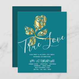 BUDGET Trending True Love Dourado Convite de casam