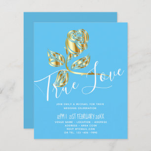 BUDGET Trending True Love Dourado Convite de casam