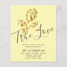 BUDGET Trending True Love Dourado Convite de casam