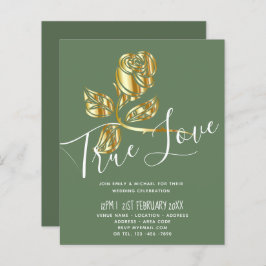 BUDGET Trending True Love Dourado Convite de casam