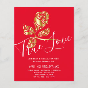 BUDGET Trending True Love Dourado Convite de casam