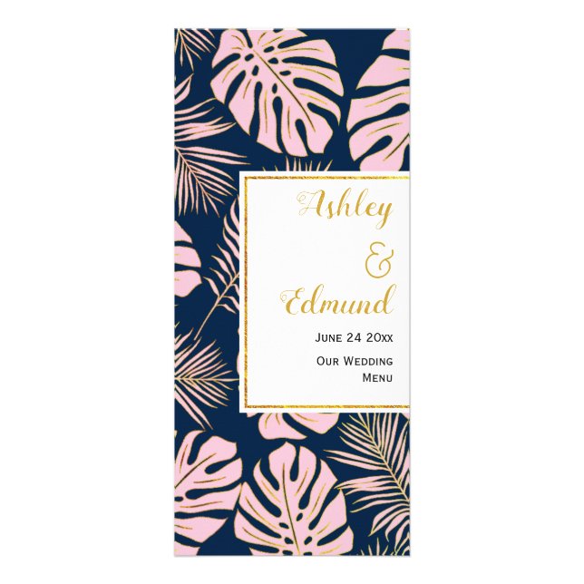BUDGET Tropical cor-de-rosa, marinho azul, cartão  (Frente)