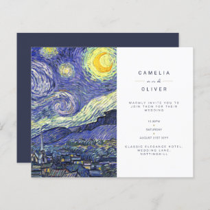 BUDGET Van Gough Starry Night Convite de casamento